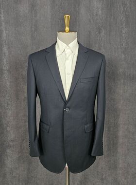 173高130斤羊毛男士黑色西装撤柜通勤潮流商务休闲外套百搭D078