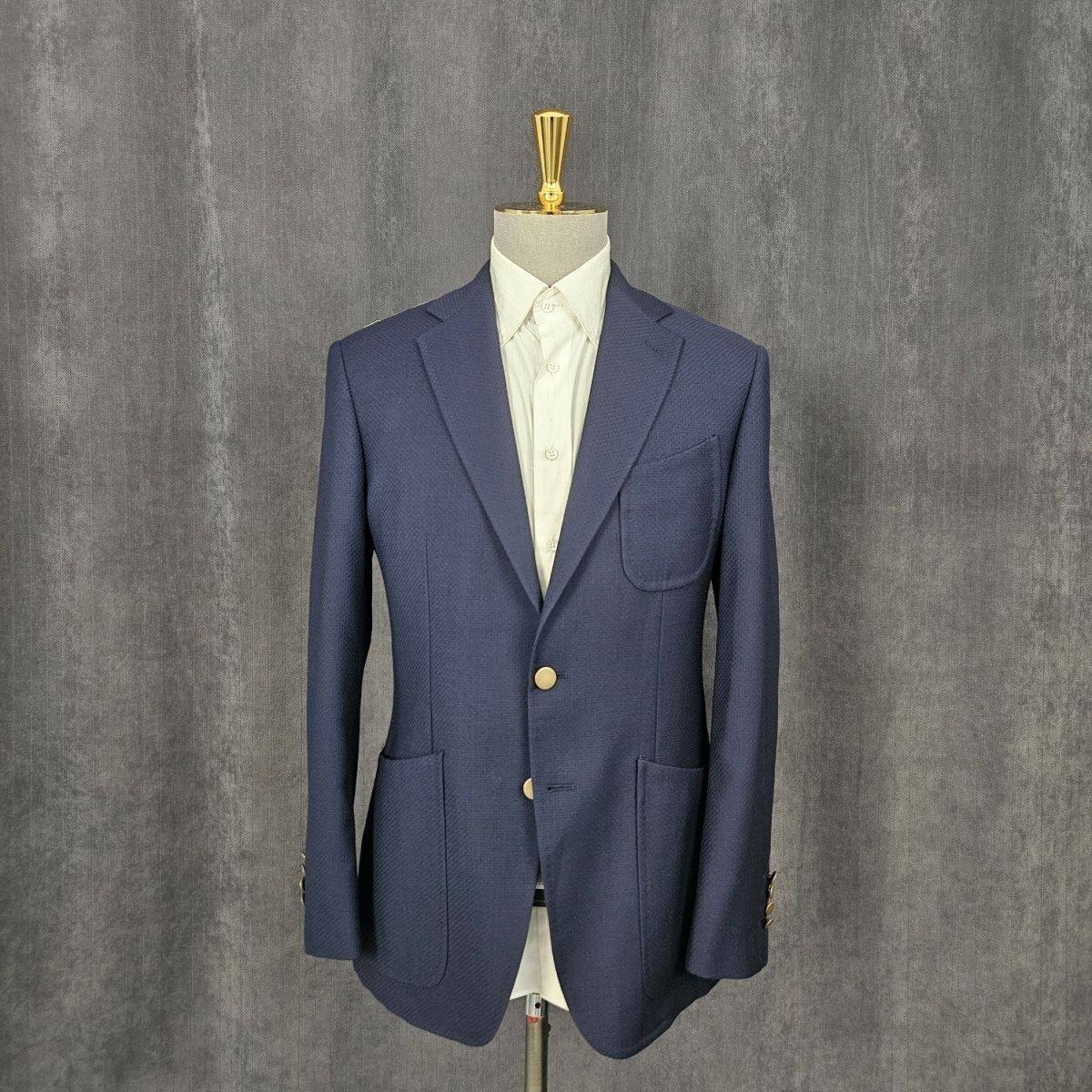 178高135斤卡丹家藏蓝色羊毛通勤时尚潮流商务休闲外套绅士D080