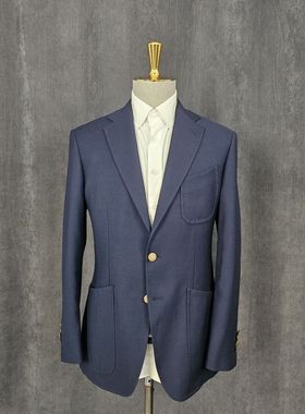 178高135斤卡丹家藏蓝色羊毛通勤时尚潮流商务休闲外套绅士D080