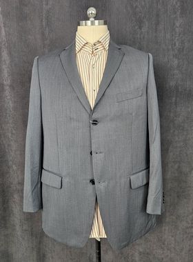 180高190斤大码男士深灰色三粒扣西服外套商务正装西装纯羊毛D025