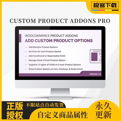 Woocommerce Custom Product Addons Pro 自定义商品属性扩展插件