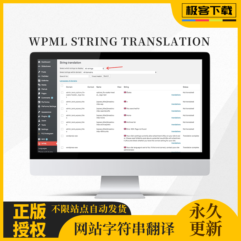 WPML String Translation插件多语言字符串翻译插件原版授权