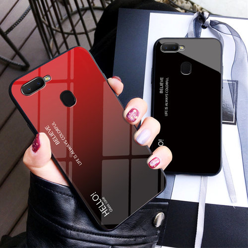 OPPO F7/F9/F9pro/A7x/CPH1823软胶钢化玻璃膜防摔手机壳保护套女