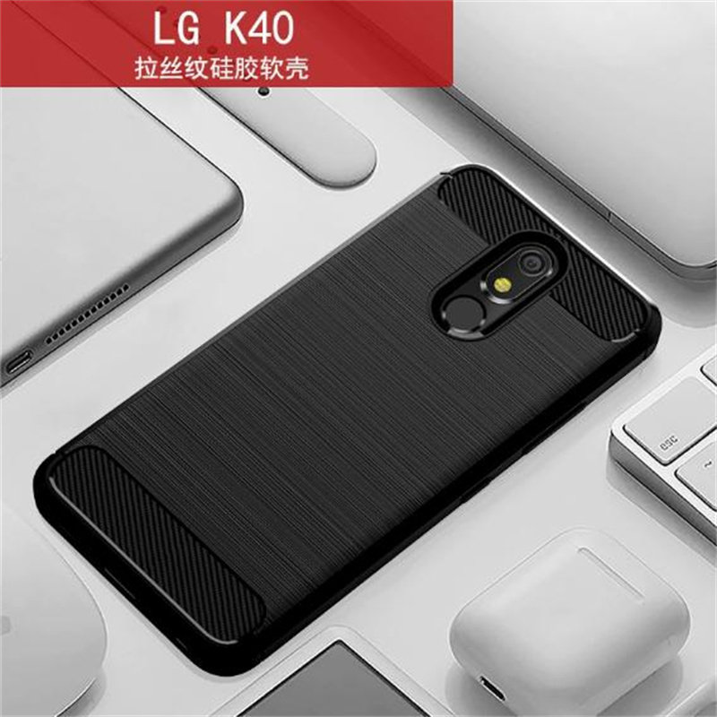 适用LG K41S|LMK410EMW/HM碳纤维拉丝软硅胶防摔全包手机壳保护套