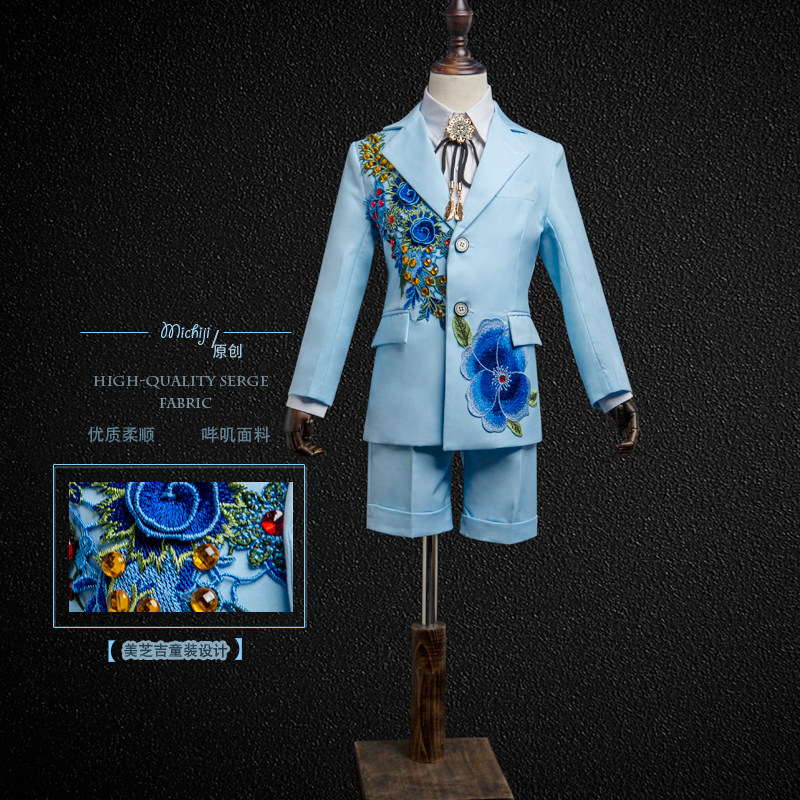 儿童小西装礼服演出服套装男孩钢琴男童中大童帅气男童生日礼服