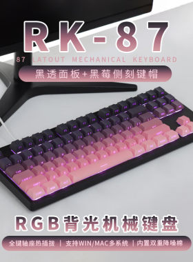 RK87黑透版热拔插机械键盘