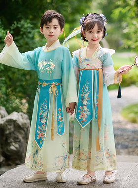 汉服男童中秋节女童唐装演出服
