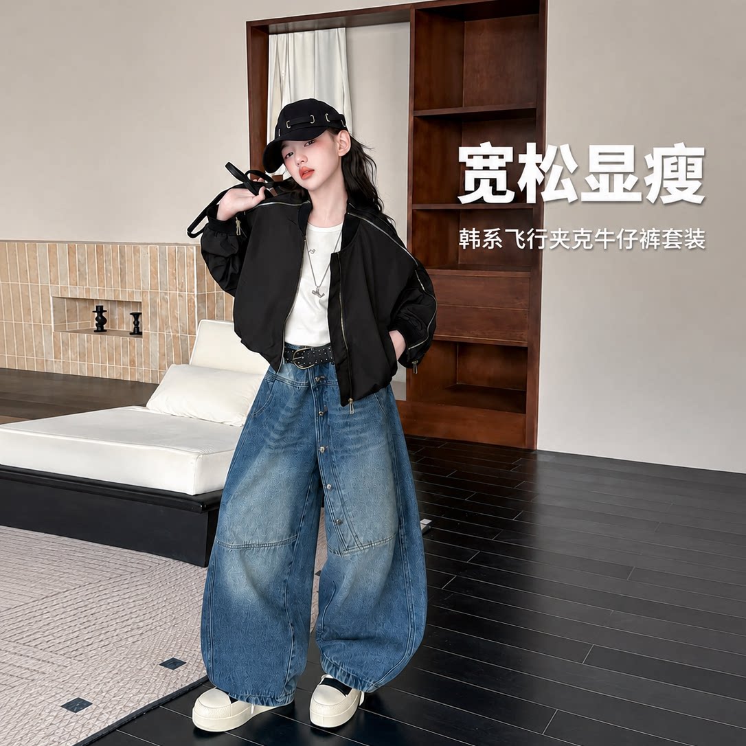 女童短款棒球服外套2026秋季新款