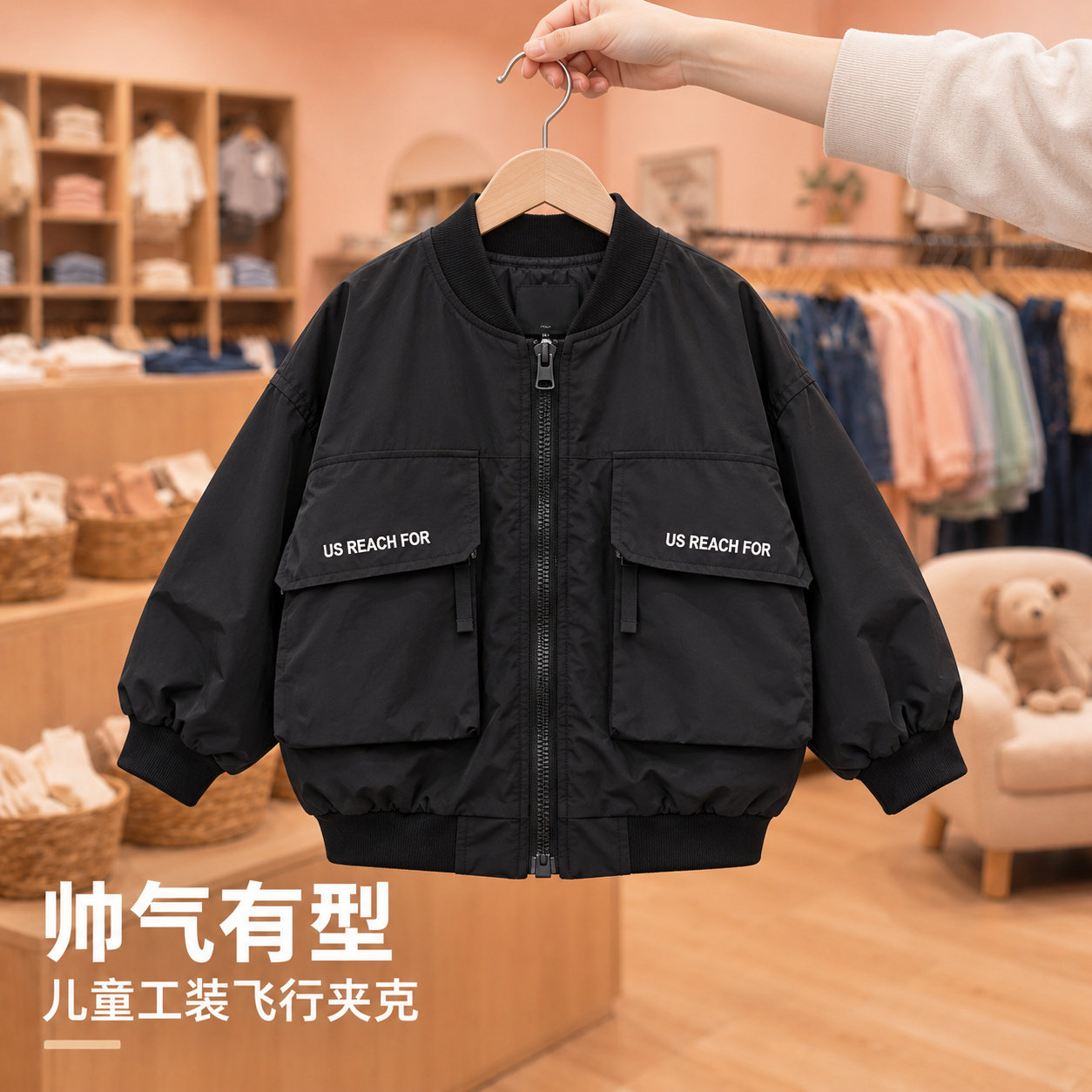 男童棒球服外套春秋款新款中大儿