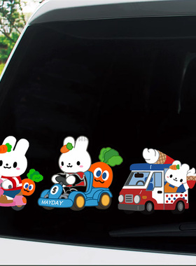 五月天WMLS纯真兔子开车装饰车贴粉丝应援汽车电动车改装MOJO贴纸