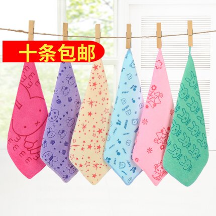 幼儿园夏小方巾非竹纤维纯棉成人儿童洗脸擦汗超吸水面巾毛巾批发