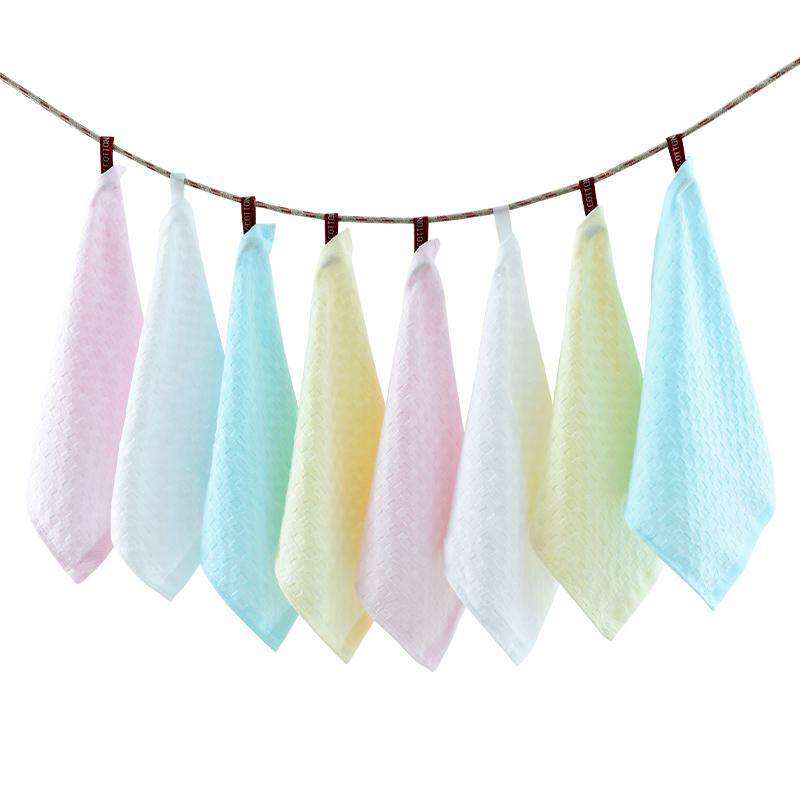 双层幼儿园毛巾纯棉纱布儿童洗脸家用小毛巾吸水不掉毛小方巾批发