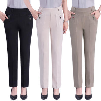 夏季薄款中老年女裤高腰宽松弹力