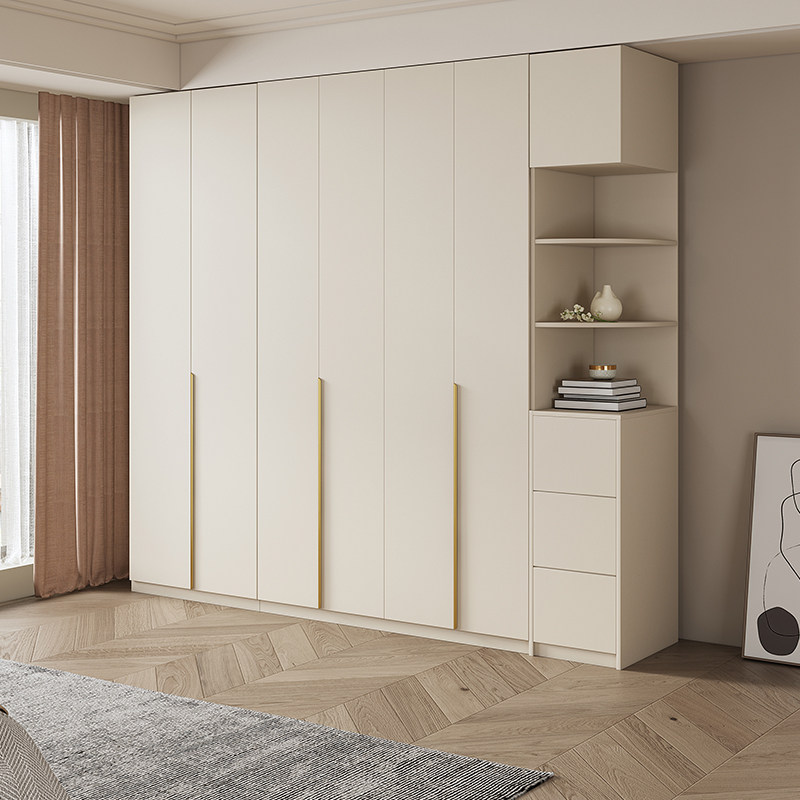 一门到顶实木衣柜l型90度转角家用卧室小户型组合白色衣橱2米高e0