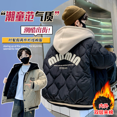 男童冬季加厚棉服夹棉棒球服