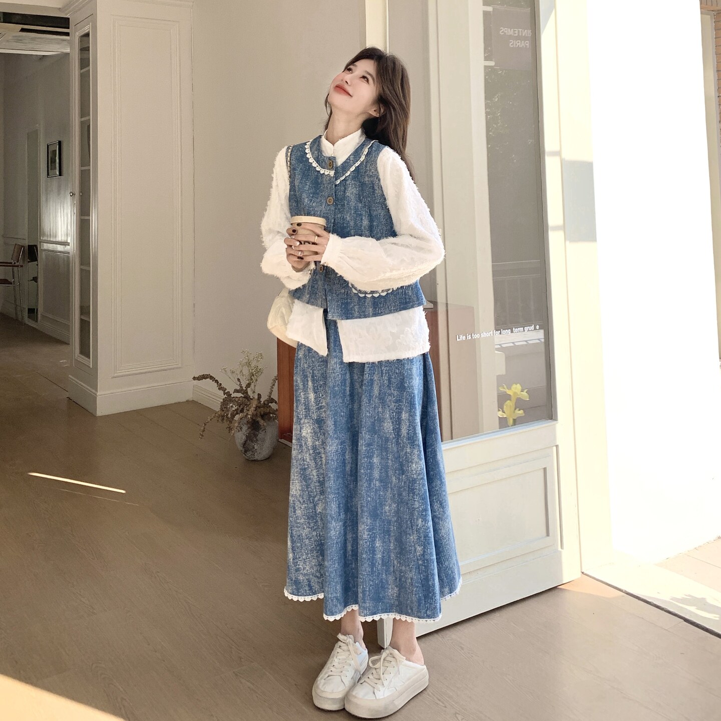 新款出货中小清新超好看套装衬衫三件套C189-2605-P195-K318,女装套装/套裙,2C189