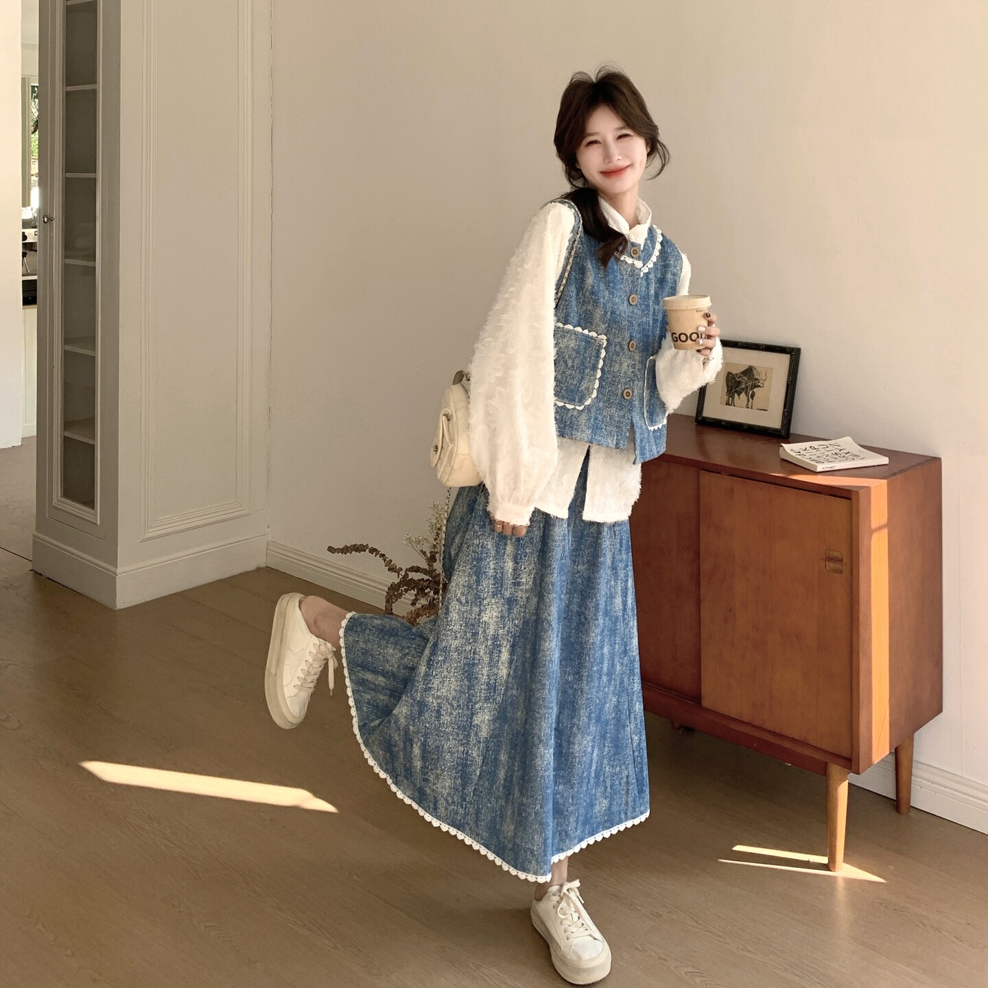 新款出货中小清新超好看套装衬衫三件套C189-2605-P195-K318,女装套装/套裙,2C189