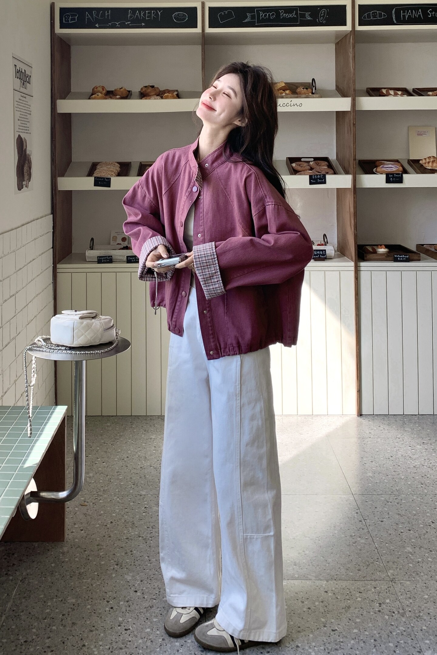 新款出货中树莓韩系粉牛仔短外套2C189-2609-155-K248,女装短外套,2C189
