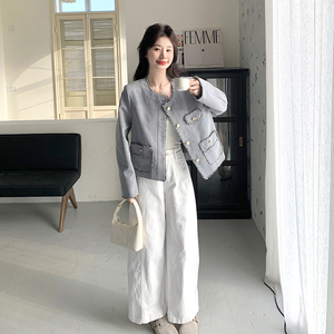 毛边小香风短外套女春秋2025新款短款小个子上衣开春穿搭独特漂亮图片