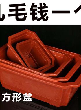 长方形盆景盆现货加厚加高塑料果树花盆 浅种植塑料花盆