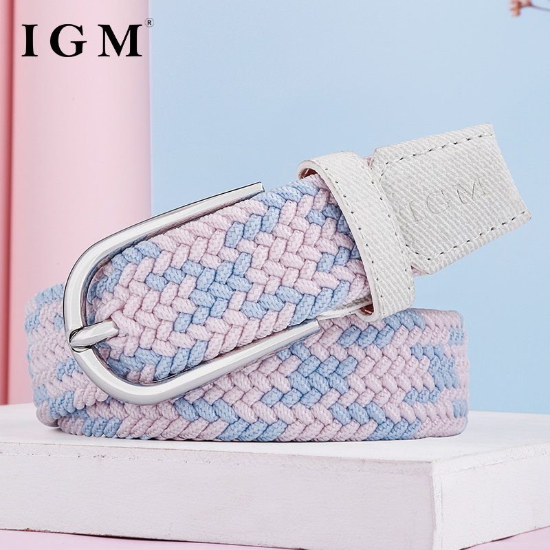 皮带女ins免打孔帆布生日礼物