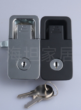 电箱锁MS726-1-2-3平面锁 黑色把手转动 MS106 工业机箱机柜门锁