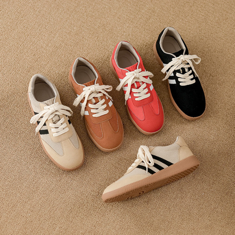 2024新款德训鞋圆头平底飞织运动鞋轻便休闲复古百搭时尚板鞋女鞋,女鞋,浅口单鞋,淘宝优惠券,粉丝福利购,淘宝优惠卷