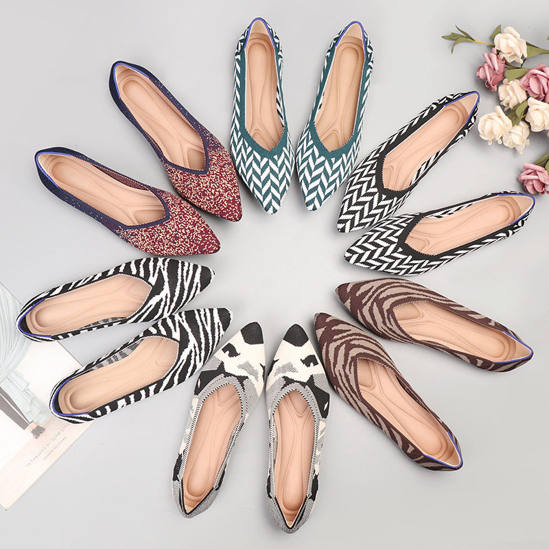 春秋王妃同款飞织单鞋豆豆外贸41欧美平底43大码女鞋针织瓢鞋孕妇,女鞋,浅口单鞋,淘宝优惠券,粉丝福利购,淘宝优惠卷