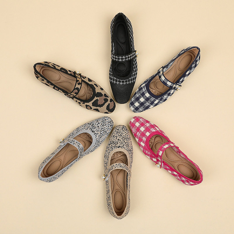 日系王妃鞋2025新款春季一字拌带飞织玛丽珍单鞋编织鞋平底单鞋女,女鞋,浅口单鞋,淘宝优惠券,粉丝福利购,淘宝优惠卷