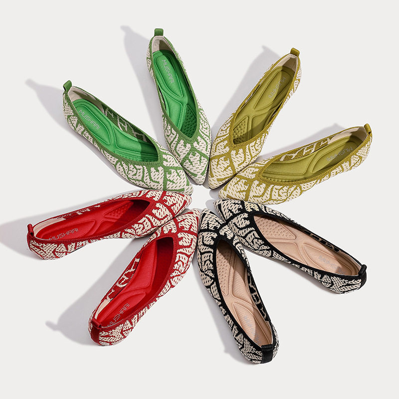 王妃鞋内增高新款春季尖头浅口针织编织鞋跨境外贸大码平底单鞋女,女鞋,浅口单鞋,淘宝优惠券,粉丝福利购,淘宝优惠卷