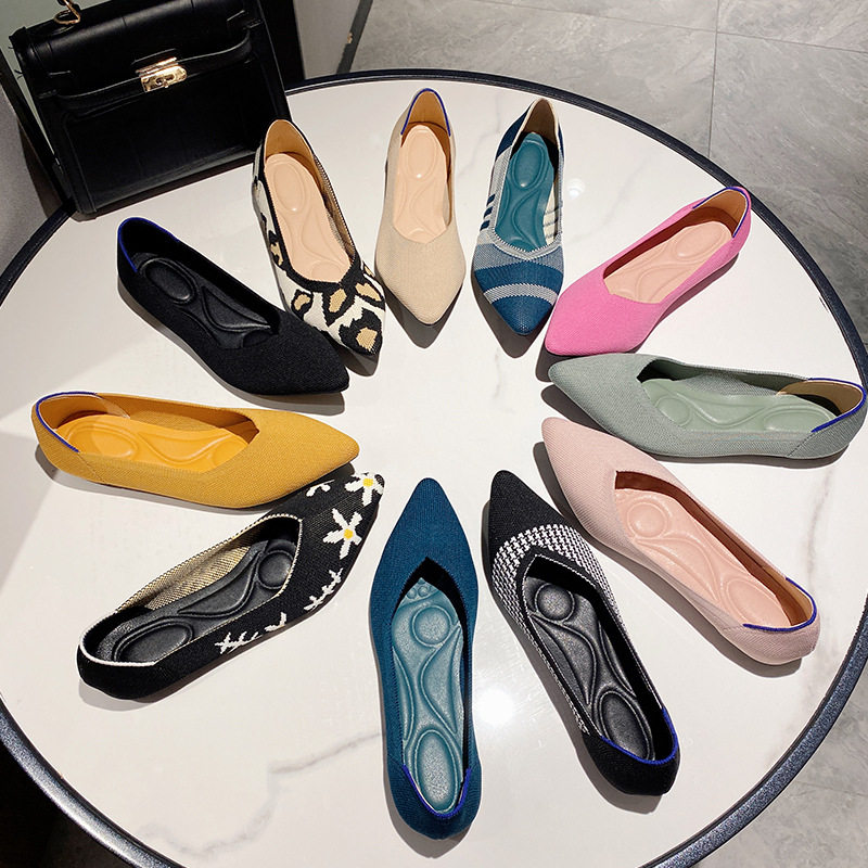 2023新款针织王妃同款单鞋蛋卷鞋豆豆鞋女编织鞋外贸跨境飞织女鞋,女鞋,浅口单鞋,淘宝优惠券,粉丝福利购,淘宝优惠卷