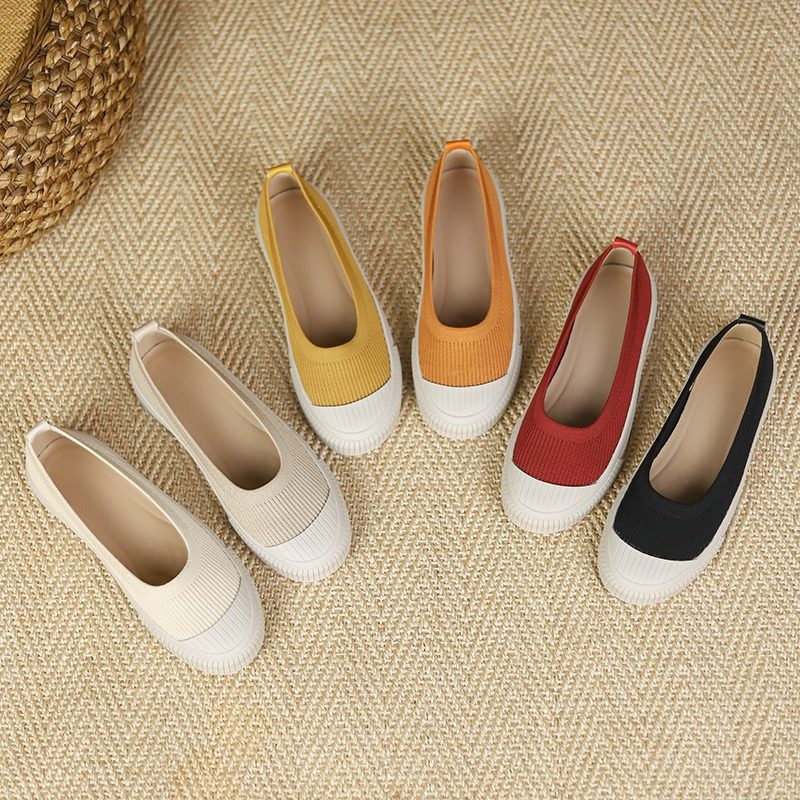日系王妃鞋渔夫鞋2023浅口单鞋女针织编织鞋飞织平底透气乐福鞋女,女鞋,浅口单鞋,淘宝优惠券,粉丝福利购,淘宝优惠卷
