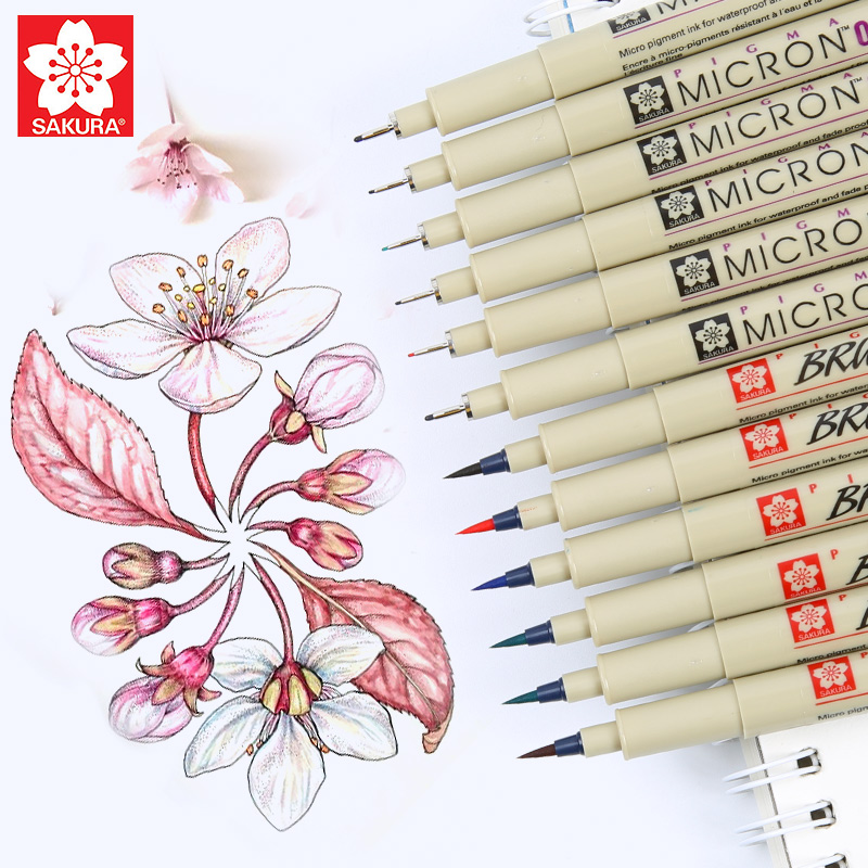 ÈÕ±¾Ó£»¨²ÊÉ«Õë¹Ü±Ê sakura ·ÀË®¹´Ïß±ÊÂþ»Éè¼ÆÊÖ»æ±Ê»æÍ¼±ÊÈ«²ÊϵÁÐÃèͼ±Ê»æÖÆÏ߸å²Ýͼ±ÊËٸɲ»ÔÎȾӣ»¨±Ê