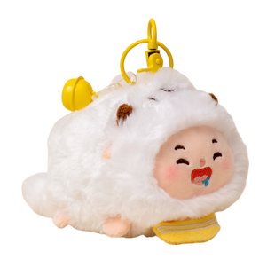 喜羊羊与灰太狼大肚包挂件懒洋洋女生零钱包包毛绒挂饰钥匙扣玩偶