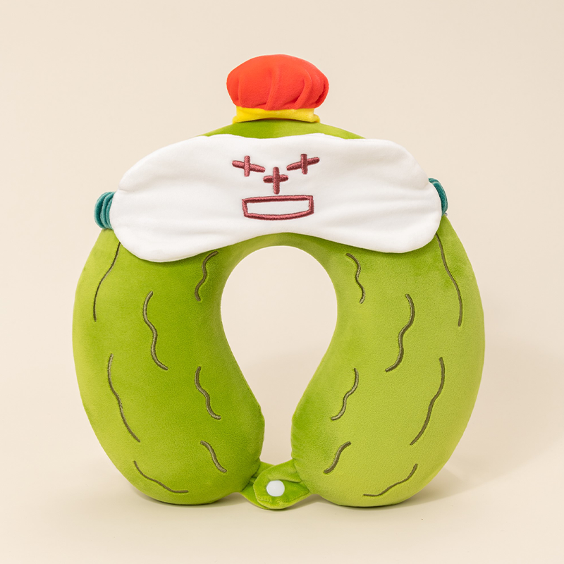 正版喜羊羊与灰太狼毛绒玩具苦瓜大王午睡U型枕头办公室午休神器