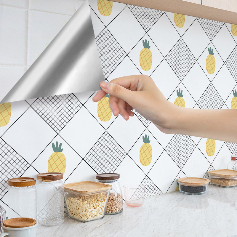 厨房防油防火耐高温pvc贴纸油烟机灶台防水自粘式加厚易擦洗墙贴