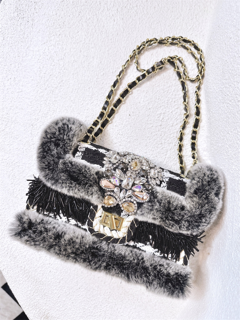 包包女水钻百搭轻奢风链条单肩包