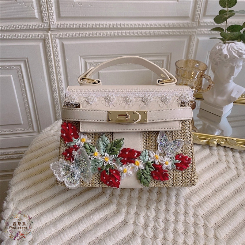 沙滩藤编草编包包小清新度假风