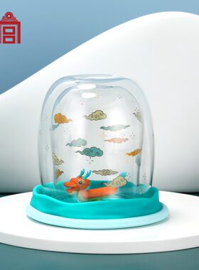 故宫文创 紫禁游龙玻璃杯 立体龙杯盖办公水杯文创礼品送礼送朋友