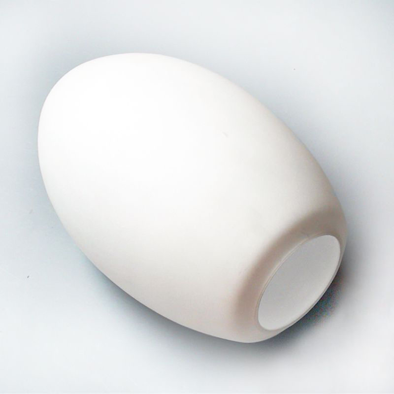 客厅吸顶灯配件大全奶白色磨砂蛋形椭圆形状单口老款玻璃灯罩外壳