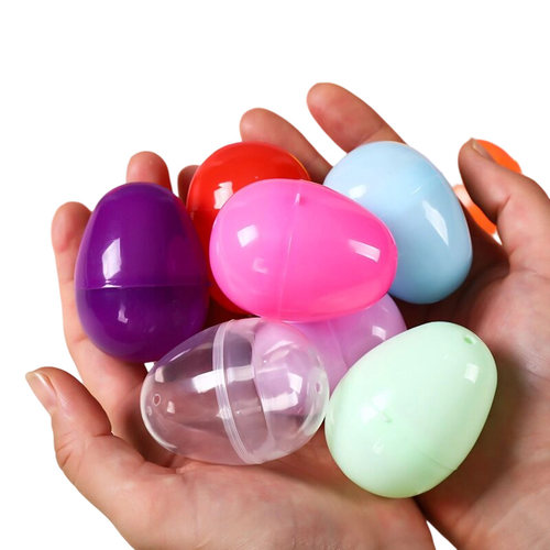 厂家直销塑料复活节彩蛋批发 仿真鸡蛋派对装饰礼品填充空心蛋diy