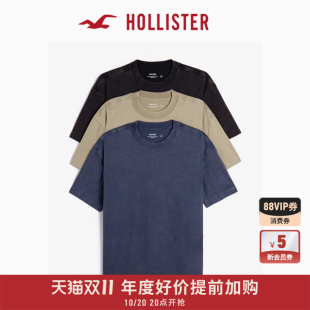 324 Hollister25夏新款 女装 重磅棉质T恤男装 5105 情侣简约3件装