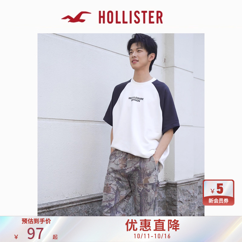 Hollister情侣字母印花T恤