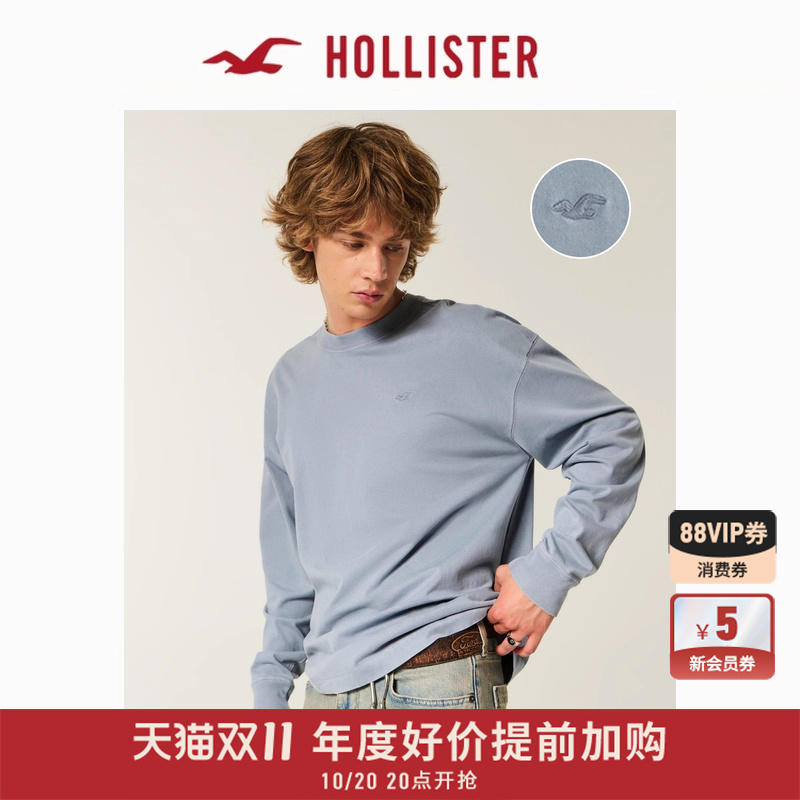 Hollister情侣重磅长袖T恤
