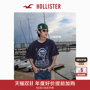 新款 323 美式 女装 5012 复古情侣重磅棉质T恤男装 Hollister25夏季