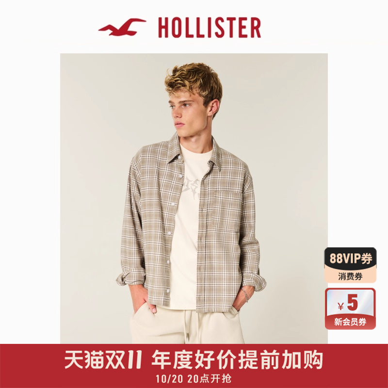 Hollister法兰绒宽松格子衬衫