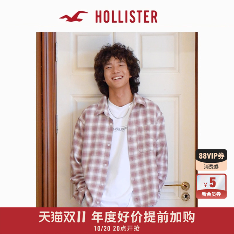 Hollister法兰绒宽松格子衬衫