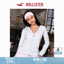 Hollister25秋冬新款Y2K抓绒修身连帽衫卫衣外套女装KI352-5185