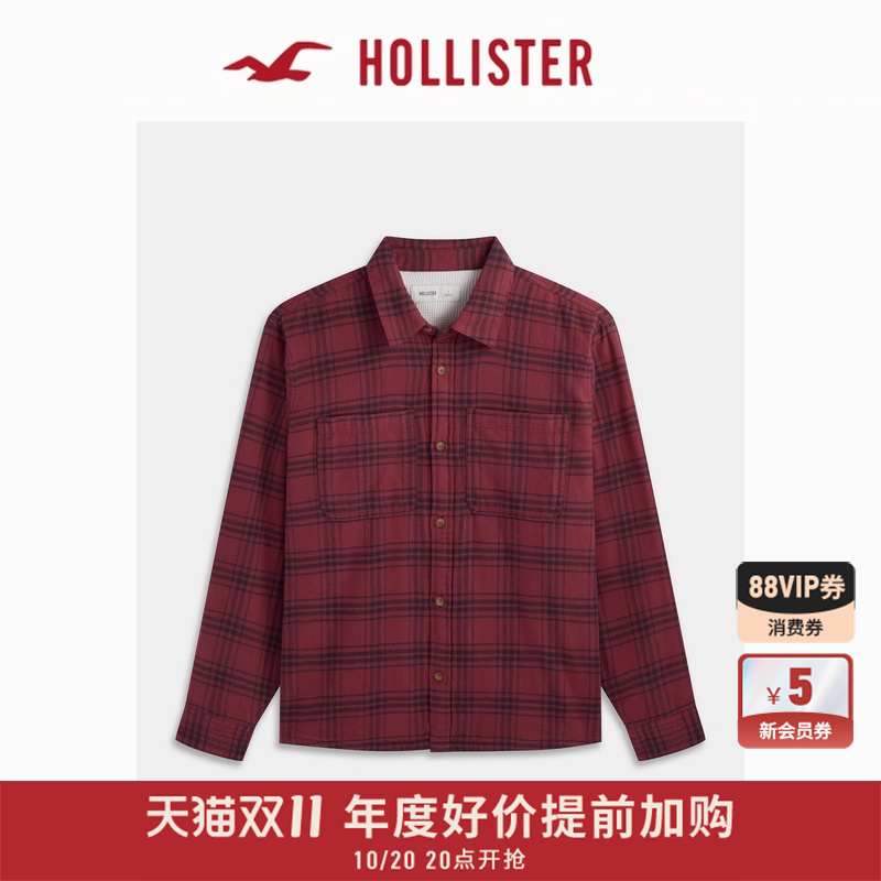 Hollister华夫格衬里格子衬衫