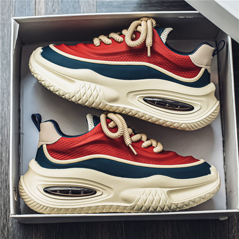 男鞋冬季2025新款潮流百搭高级感运动鞋皮面防水厚底增高老爹潮鞋,流行男鞋,老爹鞋,淘宝优惠券,粉丝福利购,淘宝优惠卷